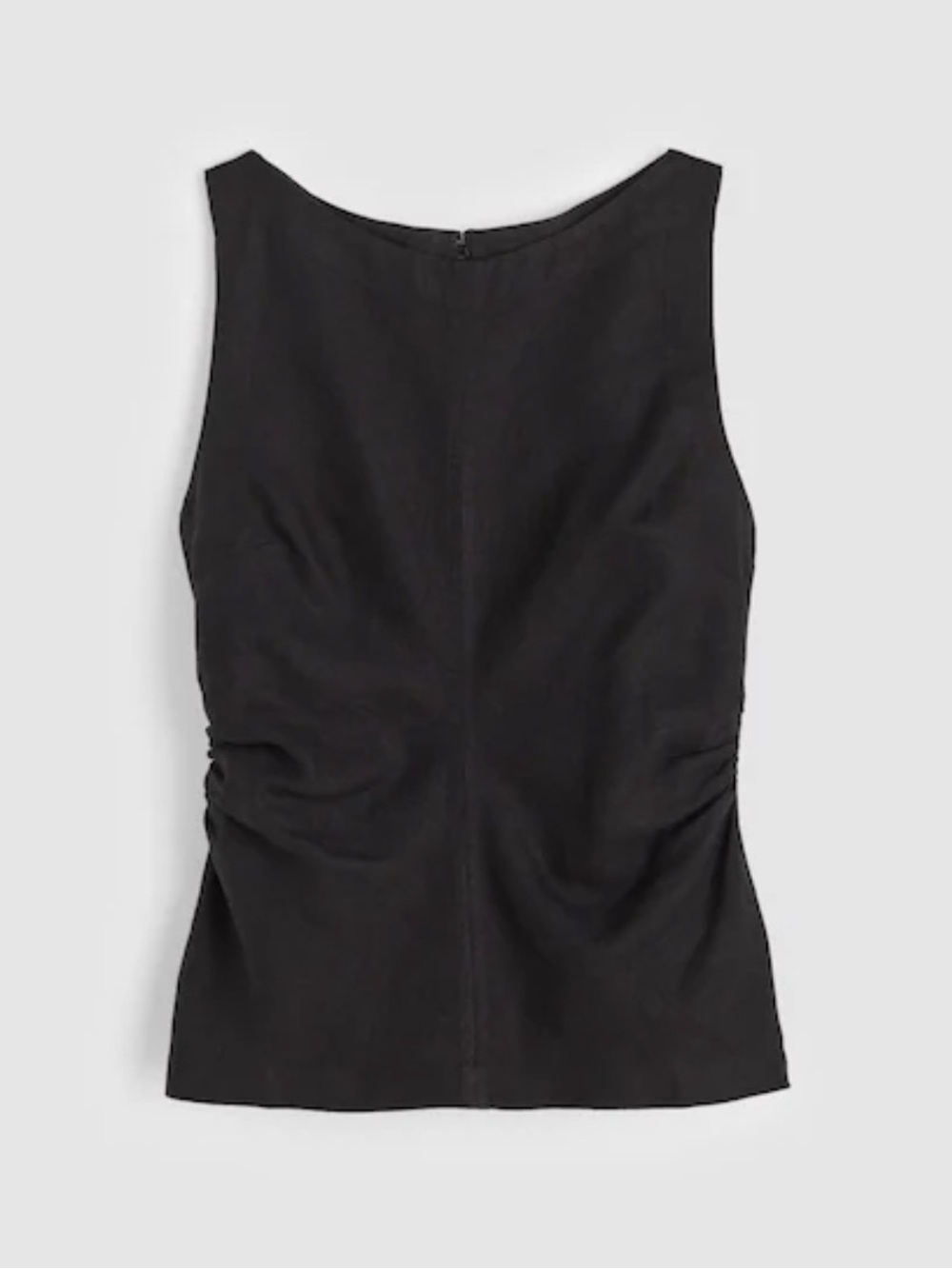 Madewell Cinched Boatneck Sleeveless Linen Top Jet Black Size 2 NWT $98 - Picture 11 of 13